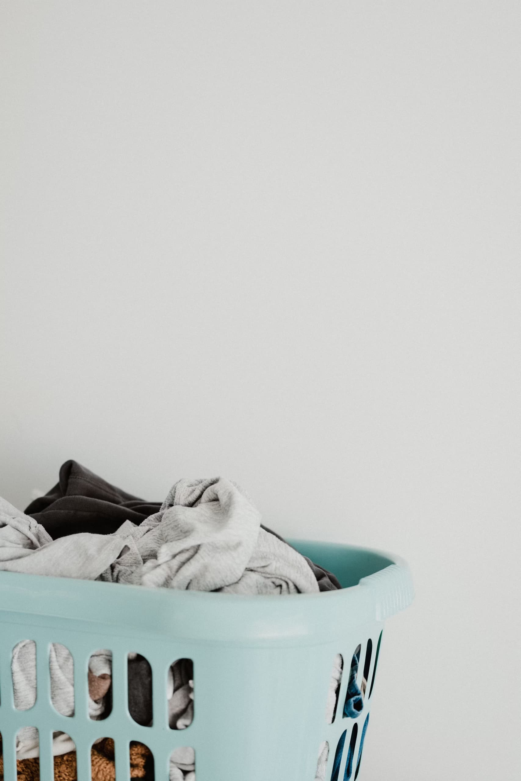 Clean laundry ready to fold